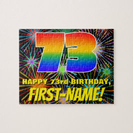 73. Geburtstag: Spaß, bunte feierliche Feuerwerke Puzzle