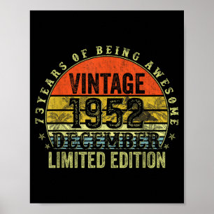 73. Geburtstagsgeschenke für Männer Dezember 1952  Poster