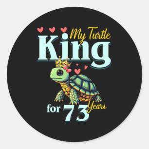 73. Hochzeitstag Paare Mein Schildkrötenkönig Fo Runder Aufkleber