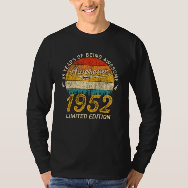 73 Jahre alt 1952 Retro Phantastisches 73. Geburts T-Shirt (Vorderseite)
