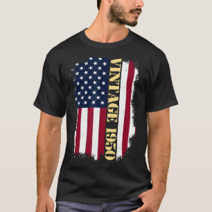 73 Jahre Vintage US-Flagge 1950 Amerikanische Flag T-Shirt