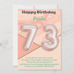 73-jährige Mädchen Happy Birthday Card