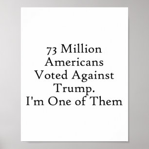 73 Millionen Amerikaner stimmten gegen Trump Anti- Poster