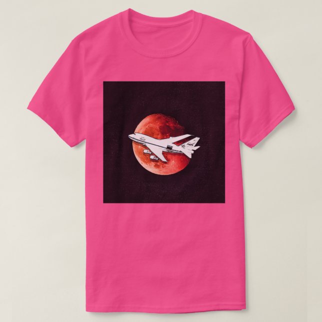747 im Weltraum T-Shirt (Design vorne)