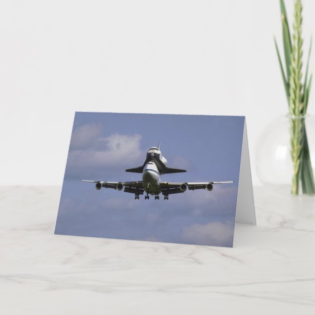 747 und Shuttle ankommend, Karte (Vorderseite)