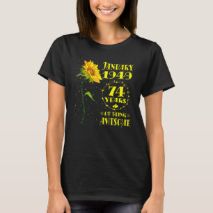 74. Geburtstag 74 Jahre Alte Sonnenblume Geboren J T-Shirt