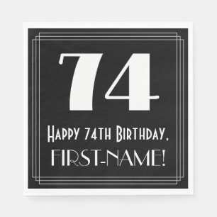 74. Geburtstag ~ Art Deco Inspiriert Look "74", Na Serviette