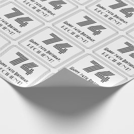 74. Geburtstag: Art Deco Inspiriert Stil "74" + Na Geschenkpapier