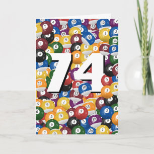 74. Geburtstag Billiard Balls Karte