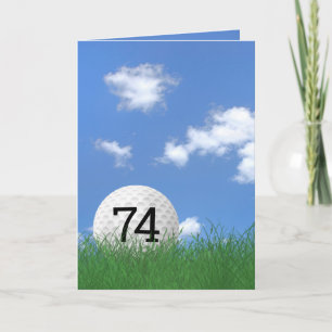 74. Geburtstag, Golfball im Gras Karte
