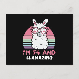 74. Geburtstag Llamazing Lama 74 Jahre alter Gebur Postkarte