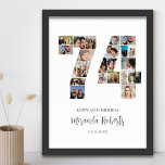 74. Geburtstag Nr. 74 Benutzerdefinierte FotoColla Poster<br><div class="desc">Feiern Sie 74. Geburtstag mit dieser personalisierten Zahl 74 Foto Collage Poster. Dieses individuell gestaltbare Geschenk eignet sich auch für Hochzeitsfeiern. Es ist eine großartige Möglichkeit, wertvolle Erinnerungen aus Ihrer Hochzeit und Ihrem verheirateten Leben zu zeigen. Das Poster enthält eine Collage von Fotos, die diese besonderen Momente erfassen, und kann...</div>