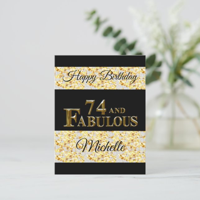 74. Geburtstag Postkarte (Stehend Vorderseite)