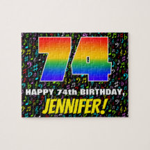 74. Geburtstag — Spaß, farbenfrohe Musiksymbole & 