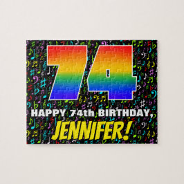 74. Geburtstag — Spaß, farbenfrohe Musiksymbole & Puzzle
