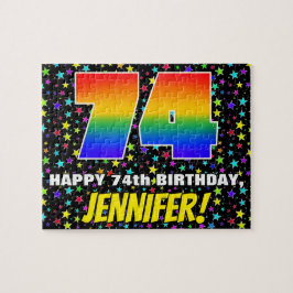 74. Geburtstag — Spaß, farbenfrohe Sternenweltenmu Puzzle