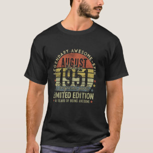 74. Geburtstag Vintage August 1951 74 Jahre alt Fo T-Shirt