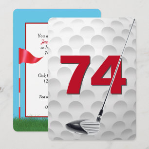 74. Geburtstags-Golf-Themenparty Einladung