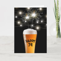 74. Geburtstagsparkler in Bierglas