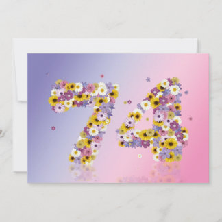74. Geburtstagsparty mit Blumenbriefen Einladung