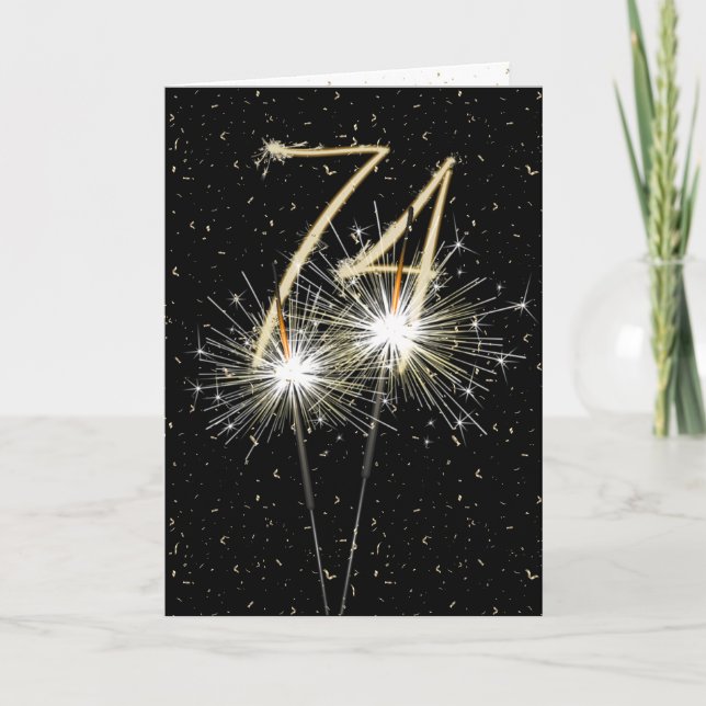 74. Hochzeitstag Sparkler Karte (Vorderseite)