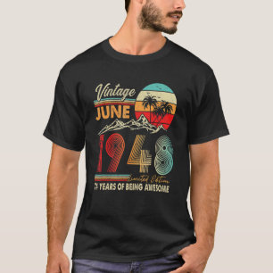 74 Jahre alt 74. Geburtstagsdekoration Juni 1948 T-Shirt
