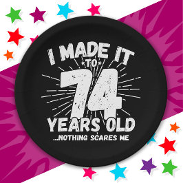 74 Jahre alt Sarcastic Meme Funny 74. Geburtstag Pappteller