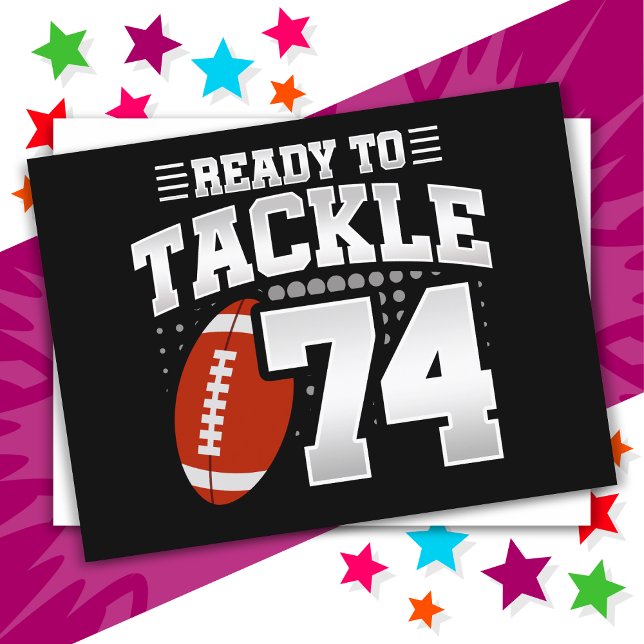 74 Jahre altes Tackle Football Party 74. Geburtsta Postkarte (Von Creator hochgeladen)