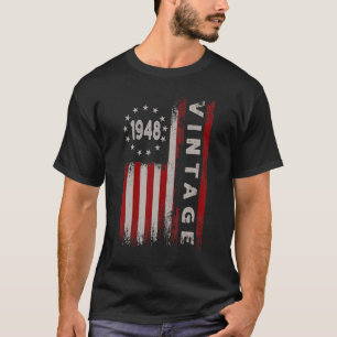 74 Jahre Vintag 1948 Amerikanische Flagge 74. Gebu T-Shirt