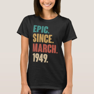 74 Jahre Vintag 1949 Geburtstag 74. Dekoration T-Shirt