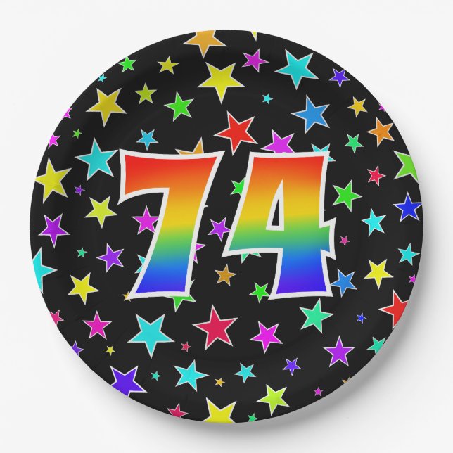 74. Veranstaltung: Bold, Fun, Colorful Rainbow 74 Pappteller (Vorderseite)