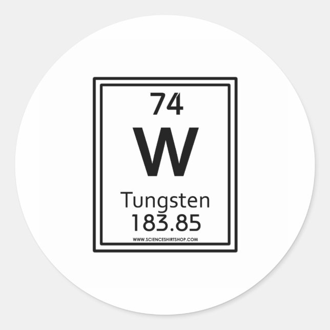 74 Wolfram Runder Aufkleber (Vorderseite)