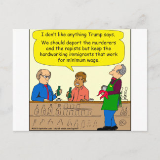 753 Einwanderer arbeiten für den Cartoon eines Min Postkarte