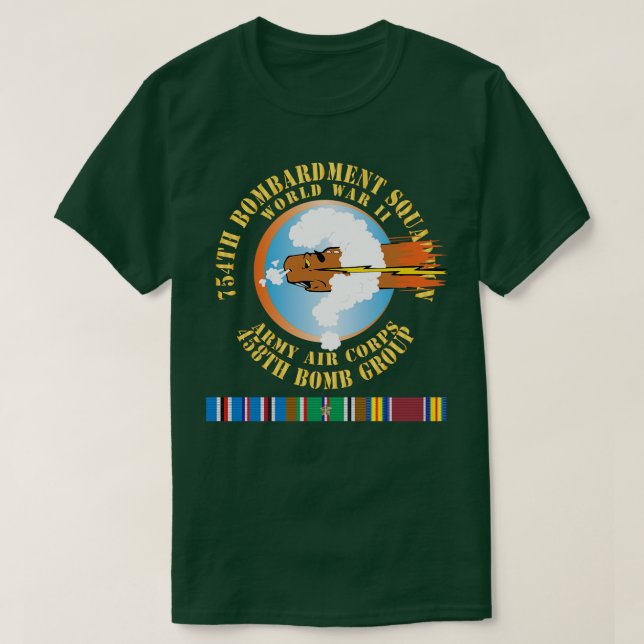 754. Bombardierungs-Squadron 458. Bomb-Gruppe Zwei T-Shirt (Design vorne)