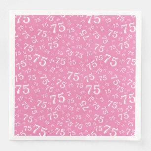 75. Alter Zufallszahlenmuster Pink/Weiß Serviette