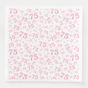75. Alters-Zufallszahlenmuster Rosa/Weiß Serviette