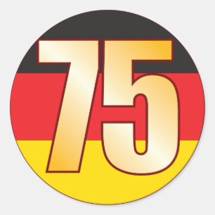 75 DEUTSCHLAND Gold Runder Aufkleber