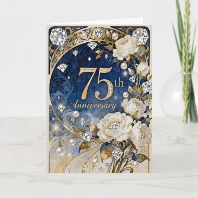 75. Diamantene Traumhochzeit-Jubiläum Karte (Vorderseite)