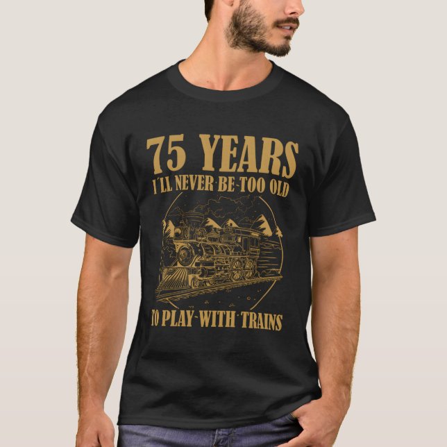 75 Eisenbahn-Dampfzug 75. T-Shirt (Vorderseite)