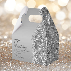 75. Elegant Silver Birthday Geschenkschachtel