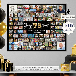 75. Geburtstag 100 Fotos Schwarzes Gold jubeln bis Poster