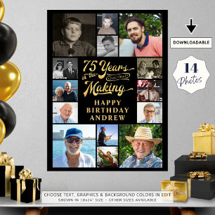 75. Geburtstag 14 Foto Collage JAHRE IM MAKING Poster