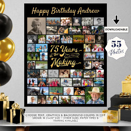 75. Geburtstag 55 Foto Collage JAHRE IM MAKING Poster