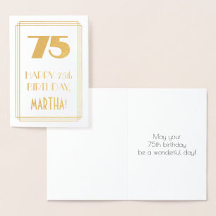 75. Geburtstag: Art Deco inspiriertes Aussehen "75 Folienkarte
