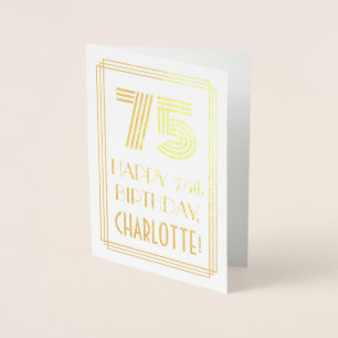 75. Geburtstag - Art Deco inspiriertes Aussehen "7 Folienkarte