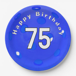 75. Geburtstag Blue Pickleball Pappteller