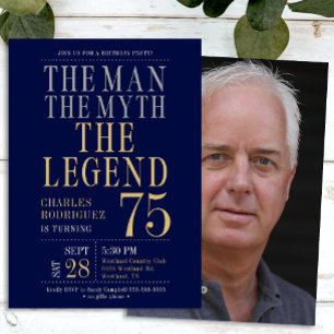 75. Geburtstag Der Mann Der Mythos Die Legende Fot Einladung
