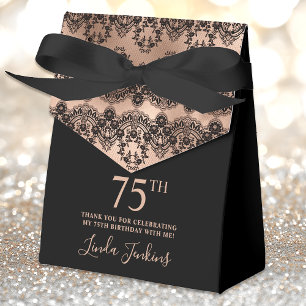 75. Geburtstag Elegante Roségold-Spitze Geschenkschachtel