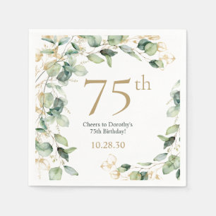 75. Geburtstag Eukalyptus Serviette