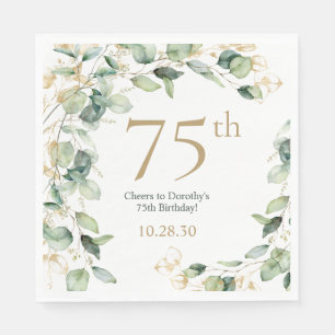 75. Geburtstag Eukalyptus Serviette